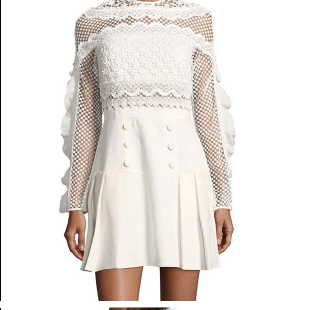 Worn once purchased at Saks white self portrait dress